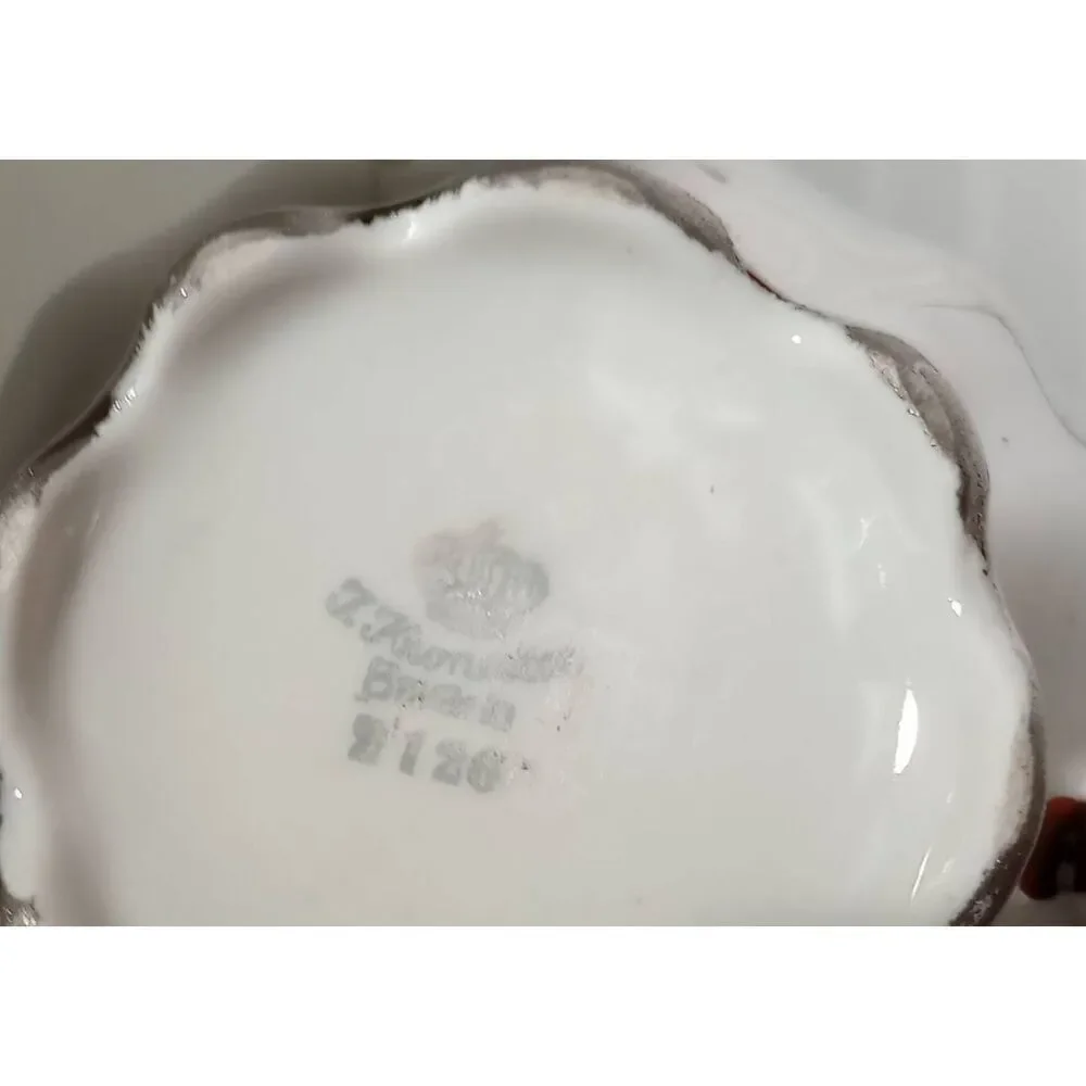 Vintage kronester Bavarian silver dipped porcelain creamer , unique